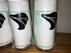 Vintage Set of 5 Corelle Black Orchid Glass Tumblers