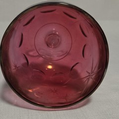 Bartlett Collins Atomic Cranberry Glass Goblet
