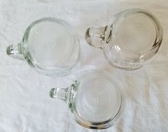 Two Clear Glass Golden Harvest and One Ball Pint Sized Handled Drinking Jars