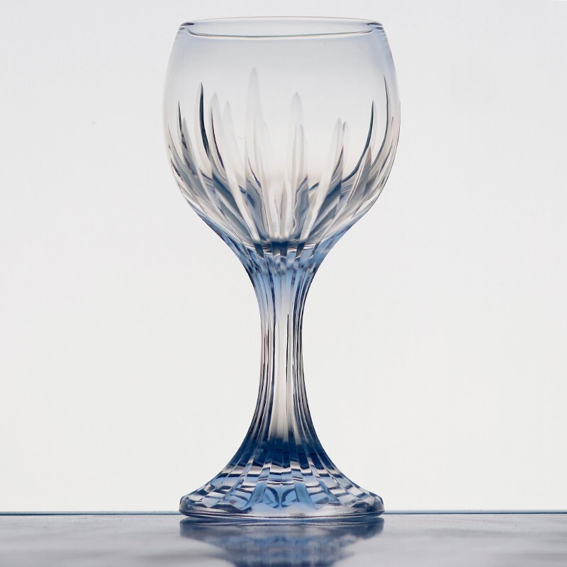 French Goblet Vintage Stemware Hand Cut To Clear Crystal Glass Clear 11.2oz