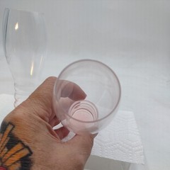 Riedel Crystal «O» Pink Champagne Glasses Set Of 2 Hollow Ribbed Gently Used