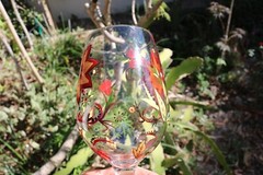 Pier 1 Carynthum Wine/Water Goblet (s) Glassware 9 » Autumn Colors Large Flower