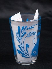 Antique Blue Swanky Swigs Kraft Foods Juice Glass Vintage Collectible 1950s