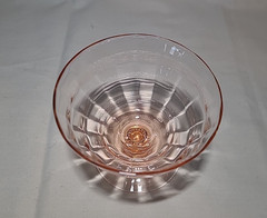 Vintage Pink Dessert Dish – Hand Blown Glass Tapered Footed 3.5 Inch Tall
