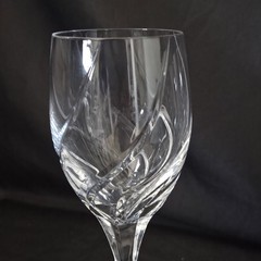 4 Mikasa OLYMPUS 9″ Contempory Fine Crystal Swirl Cut Water Wine Glasses MINT
