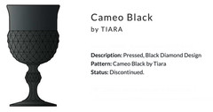6 Old Fashioned Cameo Black by Tiara 3 5/8″ Pressed/Pat Glass USA