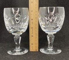 Vintage Atlantis Faro Crystal Wine Goblets Portugal 5.3in Discontinued Set of 3