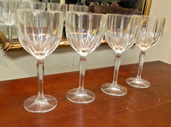 STUNNING SET OF 4 WATERFORD MARQUIS CRYSTAL OMEGA WATER/WINE 8 1/2″ GOBLETS