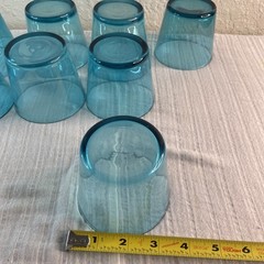 Littala Kartio Sea Blue Glass Tumbler Tapio by Man Franck Eight Glasses