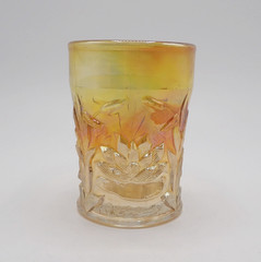 Water Lily & Cattails Marigold by Fenton Flat Tumbler Cup