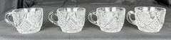 1898 Duncan & Sons Glass 4 Bassettown Pattern #40 Clear Crystal Punch Cups
