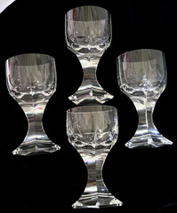 Four (4) Baccarat MERCURE Water Wine Crystal Glasses France Retired Design 6″