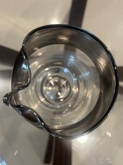 Vintage 4 Glass set 4oz Rocks Silver Rim Glasses & Carafe Pitcher Dorothy Thorpe