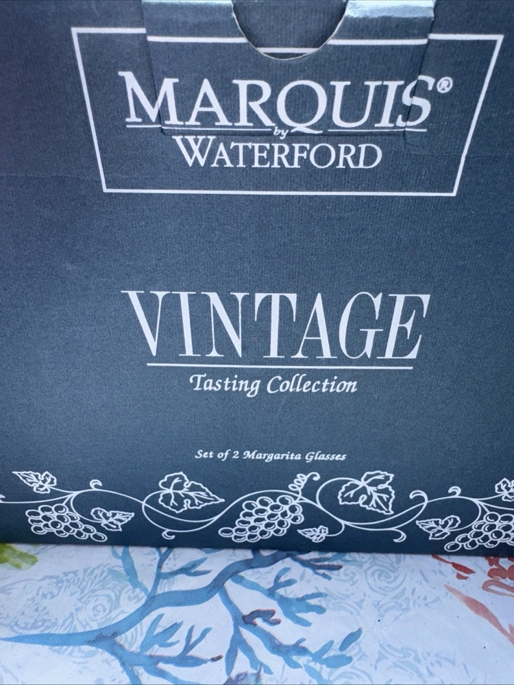 Set Of 2 Marquis Waterford Margarita Crystal Glasses Vintage Collection In Box