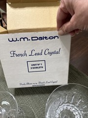 W M Dalton French Lead Crystal 2 GOBLETS -Unit No 1