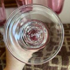 Val De Pome Christophe Saba Biot PINK Stemware Goblets France Lot of 4