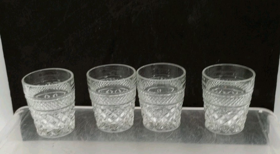 4 Vtg Anchor Hocking WEXFORD OLD-FASHIONED ON-THE-ROCKS 10 oz Read Look New