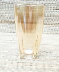 Peach Luster Tumblers Swirl Mid Century Drinking Glasses Square Bottom Set of 4