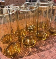 Honey Gold MCM Vintage Ice Tea Tumblers Set Of 8 Likely Anchor Hocking or Libby