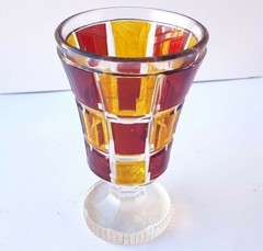 Glass Beaker Chessboard Decor Haida ca. 1900 AL1231