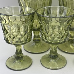 VTG MCM Noritake Perspective Large Small Avocado Green Wine Water Goblets 5