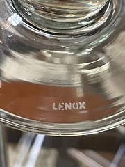 4 Lenox Crystal Etchings Smoky Green Water Or Ice Tea Glasses – Very Pretty!