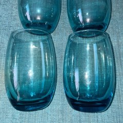 Aqua Blue Glass Tumblers Glasses (5) LIBBEY