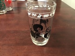 (5) Vintage Mid Century 3.75in Swanky Swigs Mixed Themed Glass Lot