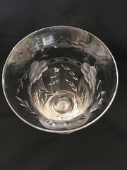Vtg Pair Cambridge Etched Glass Water / Ice Tea /Wine Drinking Glasses Lucia