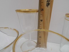 Mixed Lot of Vintage Gold Trim Glasses Glassware, Various Shapes