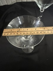 Set Of 2~Curved Stem Modern Martini/Cosmo/Cocktail Clear Crystal Glasses~8.5”