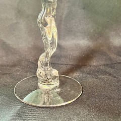 Vintage Cambridge Glass Nude Stem Goblet Emerald Forest Green Banquet Art Deco