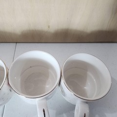 Grace Fine Porcelain Christmas Snowman Mugs Set of 4 Gold Rim 3.5″ Holiday Cups