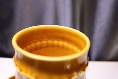 Antique English Pottery Royal Worcester Crown Ware Honey Orchard 2 Goblets Grape