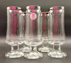 MCM Cristallerie Zwiesel Crystal Champagne glasses SILVER Germany Set of 5