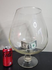 Giant Bar Decor HUGE GLASS SNIFTER TIP JAR No Damage GIANT 15″ TALL Cognac King