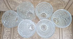 *Vintage Indiana Glass Colony Whitehall Cubist Footed Tumblers Set of 6