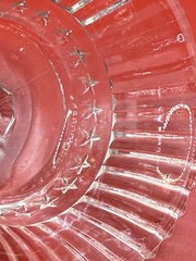 Vintage Set Of 6 Anchor Hocking Stars & Stripes Clear Sherbet Dishes 1940’s