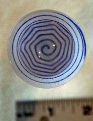 3 1/4″ Tall Kosta Boda Ulrica Hydman-Vallien White & Blue swirl Mini Goblet