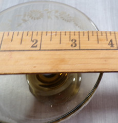 Vintage Retro Libbey Smoke Glass Sherbert White Flower Daisy Stemware