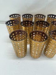 Set of 6 MCM Culver Ltd. “Cannella” Pattern Highball Glasses C. 1960