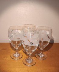 Lot Of 8 Pfaltzgraff Naturewood Frosted Goblets: 5.75″ & 7″ Wine/Iced Tea/Water