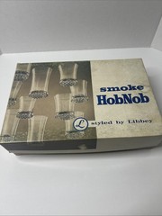 Vintage Smoke Hobnob Styles By Libby Glassware New In Box 6 Oz Juice Glass