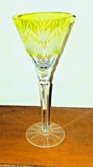 6 Ajka Cut to Clear Crystal Multicolor Wine Glasses Flutes