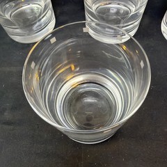 Etched Old Fashioned Rocks Glasses Low Ball Barware, Set of 4 MCM , Pixel Blocks