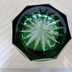 Nachtmann TRAUBE Emerald Green Cut to Clear Crystal Whiskey Glass