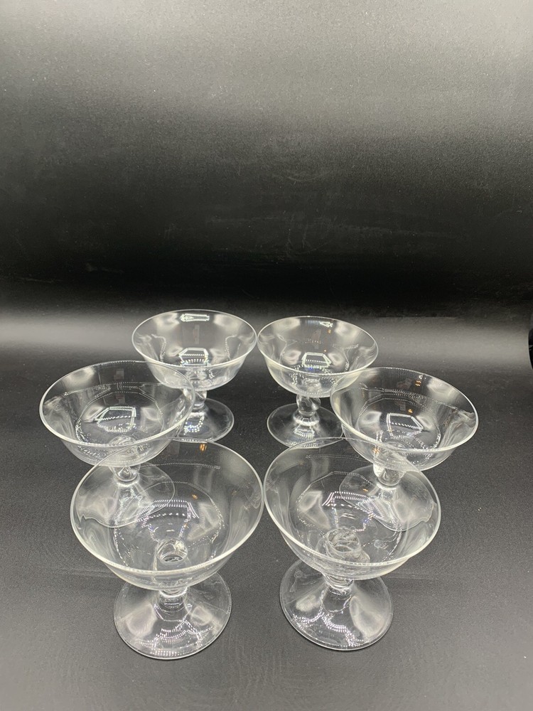 Daum France Orval Sherbert Wine Champagne Cups-Set Of 6