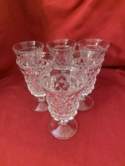 Fostoria American Goblets Clear Glass Round Stemmed Flared 5.5″ Set 6