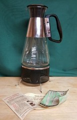 6 Cup Vintage Pyrex Nescafe Coffee Maker with Coffee Warmer 1955