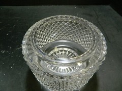 Vintage Crystal Diamond Hobnail Covered Biscuit Jar 8.43″ x 6″ x 6″ Excellent